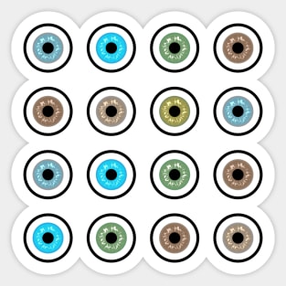 googly eyes pattern on a black background Sticker